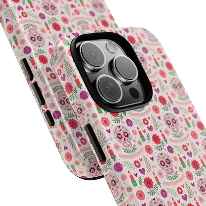 Pink Boho Day of the Dead Tough Phone Case