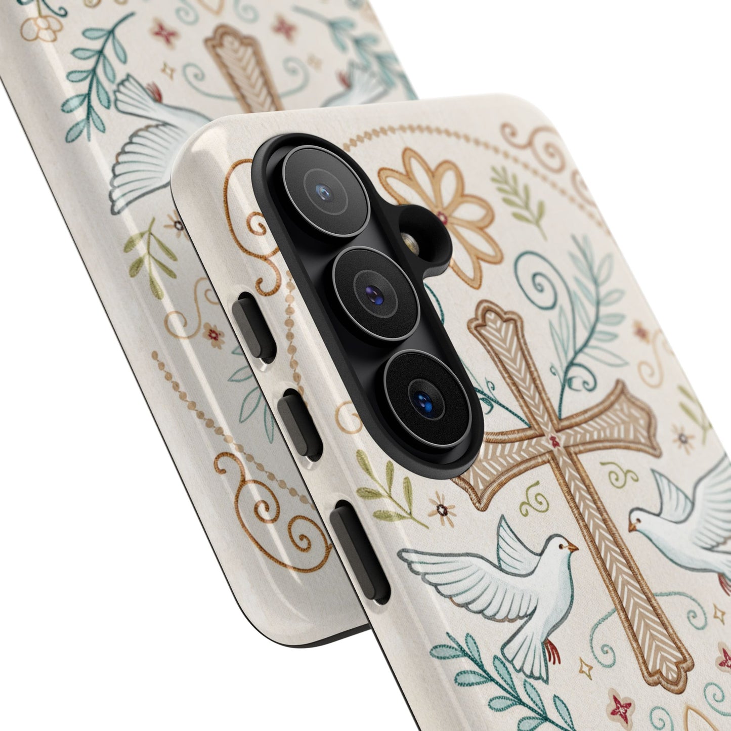Christian Cross and Doves Tough Phone Case