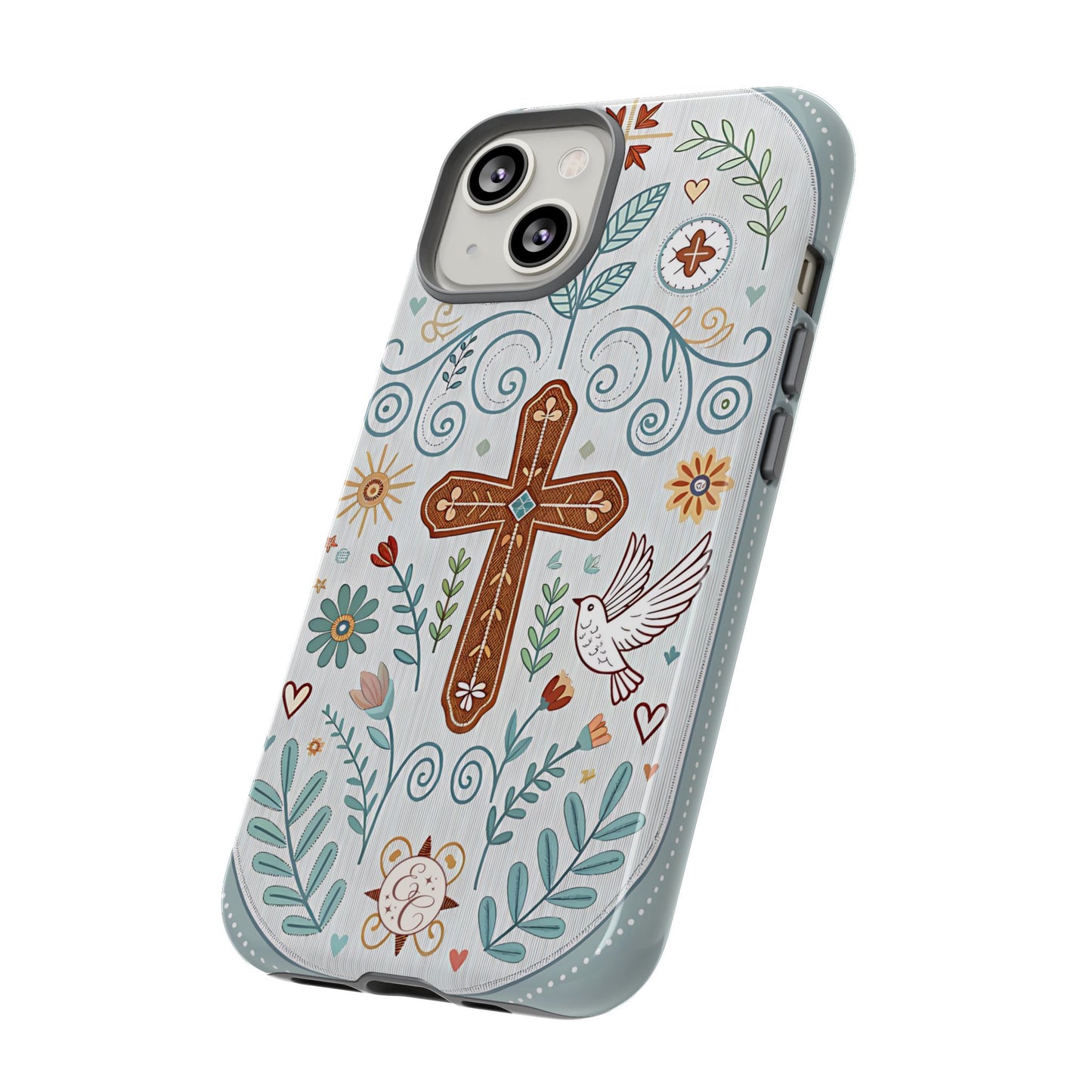 Christian Cross Floral Tough Phone Case