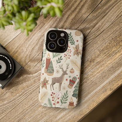 Rustic Christmas Reindeer Tough Phone Case