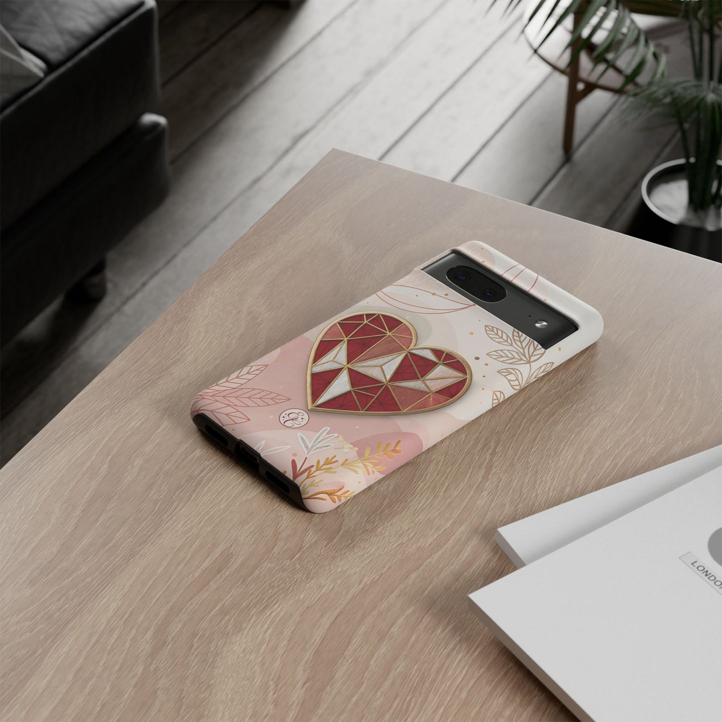 Geometric Heart Tough Phone Case