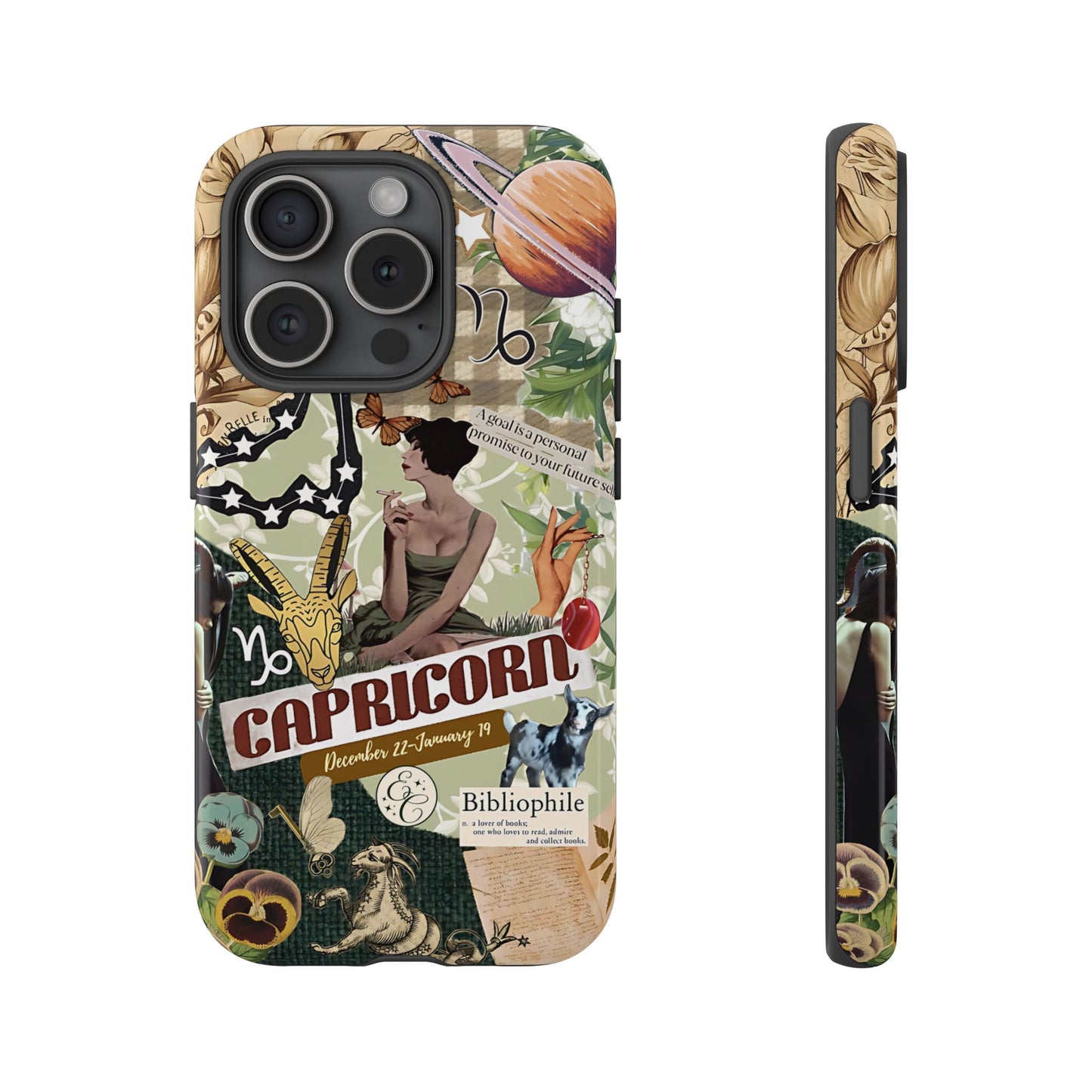 Capricorn Retro Zodiac Collage Tough Phone Case