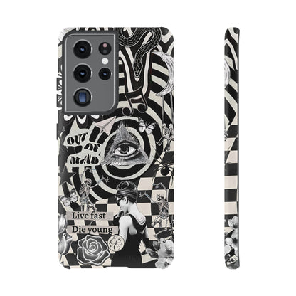 Black and White Psychedelic Art Tough Phone Case