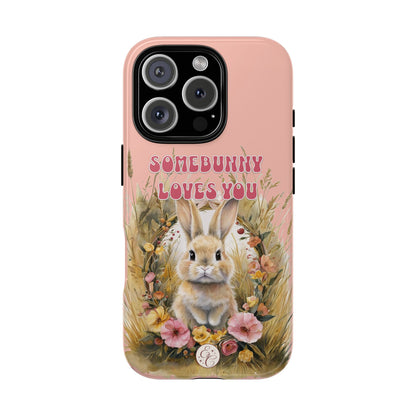 Somebunny Loves You Tough Phone Case - Peach