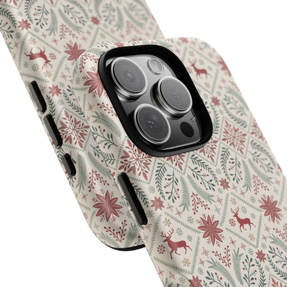 Red Reindeer Christmas Pattern Phone Case