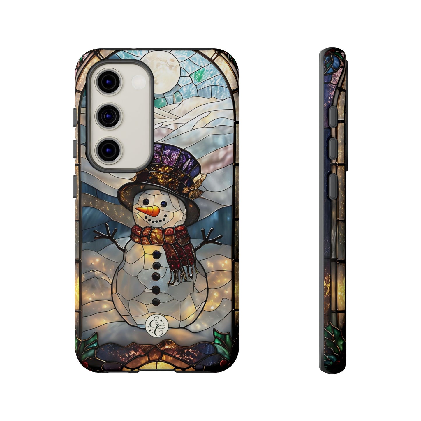 Snowman Stained Glass Tough Phone Case