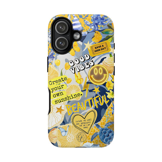 Yellow and Blue Collage Tough Phone Case