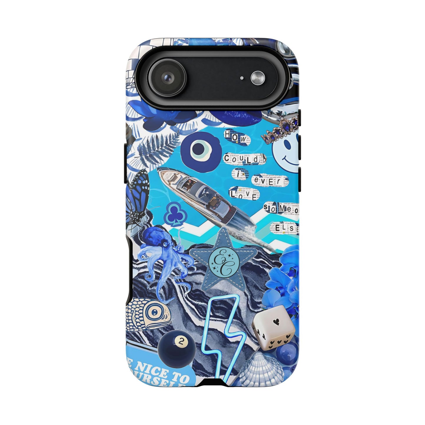 Eclectic Blue Collage Tough Phone Case
