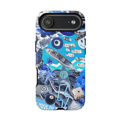 Eclectic Blue Collage Tough Phone Case