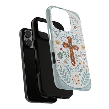 Christian Cross Floral Tough Phone Case
