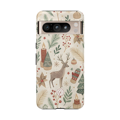 Rustic Christmas Reindeer Tough Phone Case