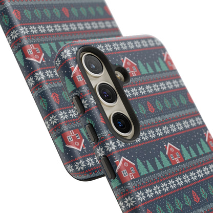 Winter Cottage Pattern Tough Phone Case