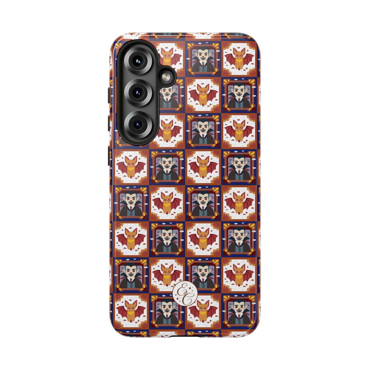 Dracula & Bat Pattern Tough Phone Case