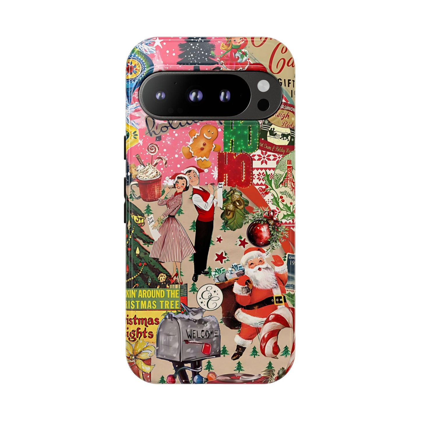 Vintage Christmas Collage Tough Phone Case