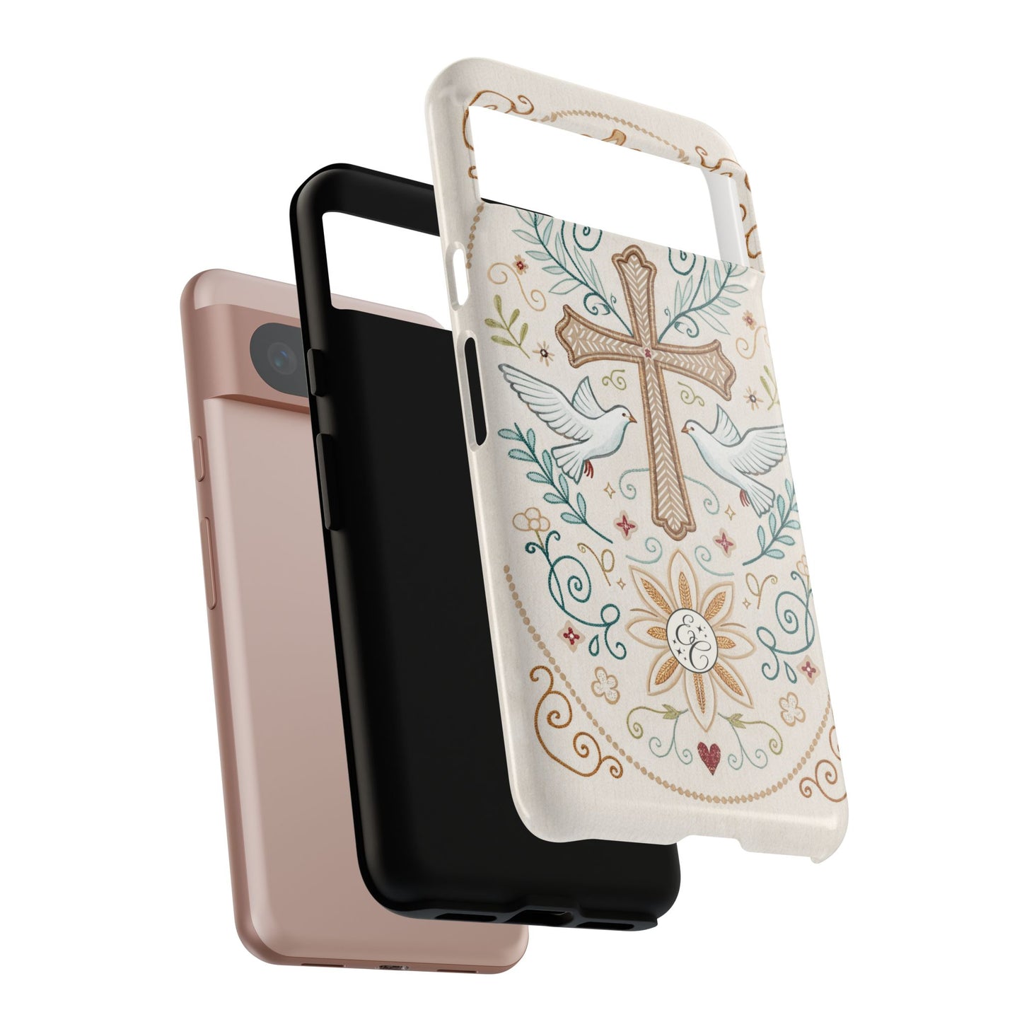 Christian Cross and Doves Tough Phone Case