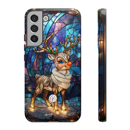 Cute Reindeer Stained Glass Tough Phone Case