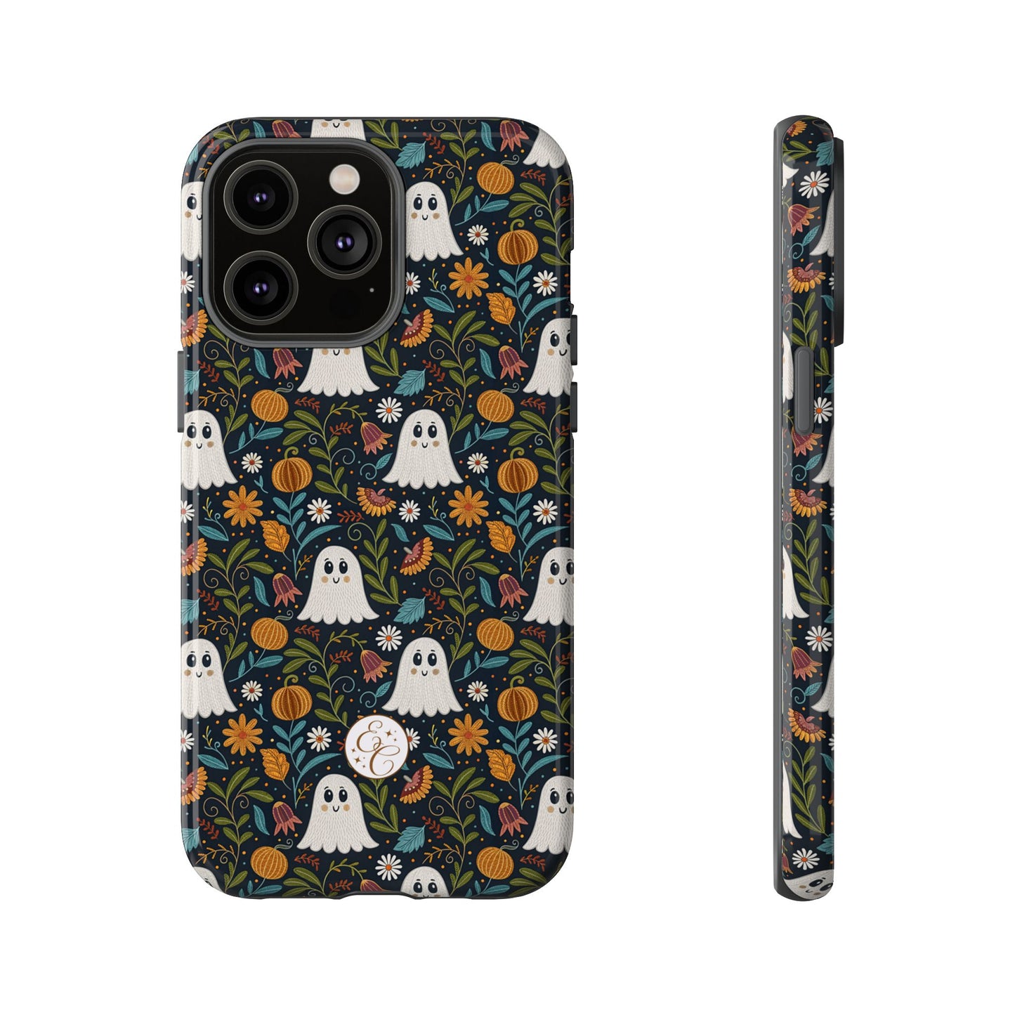 Boho Halloween Ghost Pattern Tough Phone Case