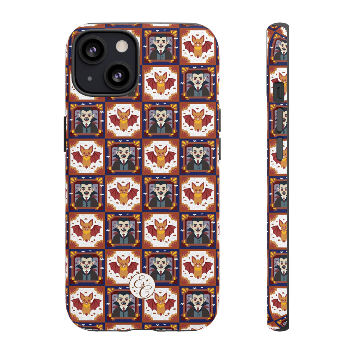 Dracula & Bat Pattern Halloween Phone Case