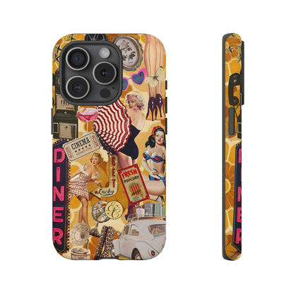 Retro Pin-up Collage Tough Phone Case