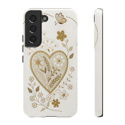 Floral Heart Design Tough Phone Case