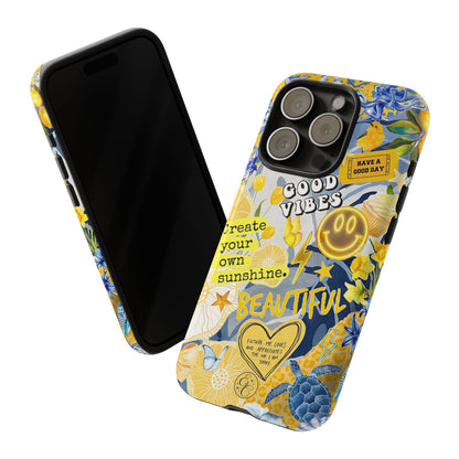 Yellow and Blue Collage Tough Phone Case