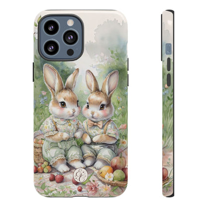 Vintage Bunny Picnic Tough Phone Case