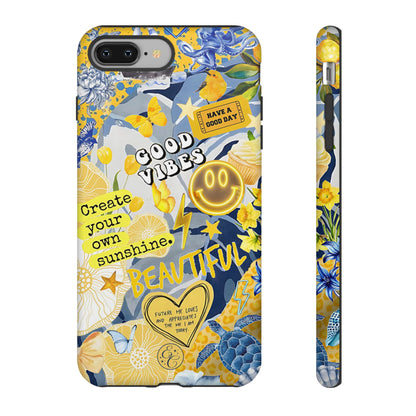 Yellow and Blue Collage Tough Phone Case