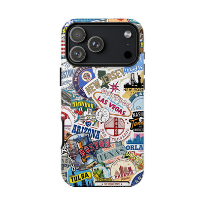 USA Travel Stickers Tough Phone Case