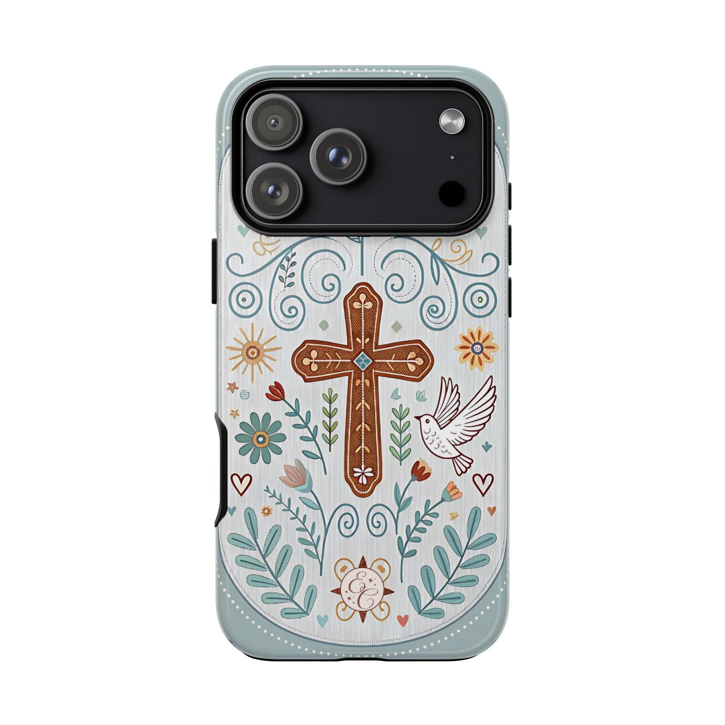 Christian Cross Floral Tough Phone Case