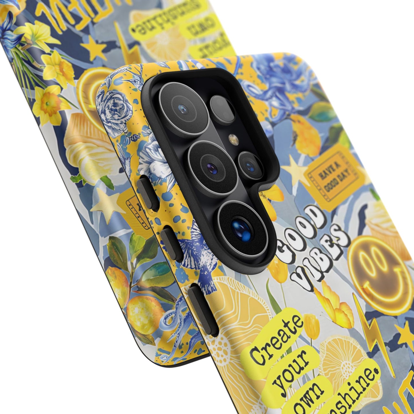 Yellow and Blue Collage Tough Phone Case