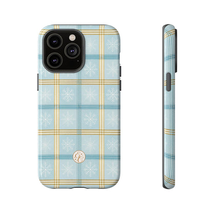 Blue Winter Plaid Tough Phone Case