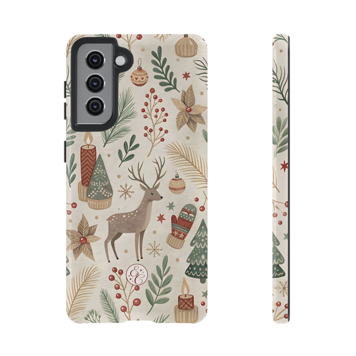 Rustic Christmas Reindeer Tough Phone Case