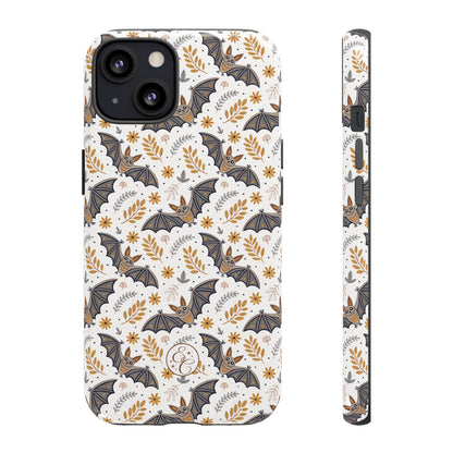 Boho Halloween Bat Pattern Tough Phone Case