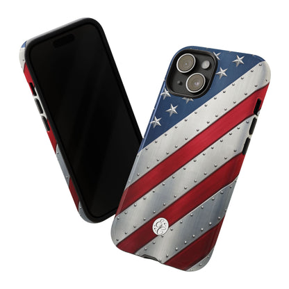Metallic American Flag Tough Phone Case