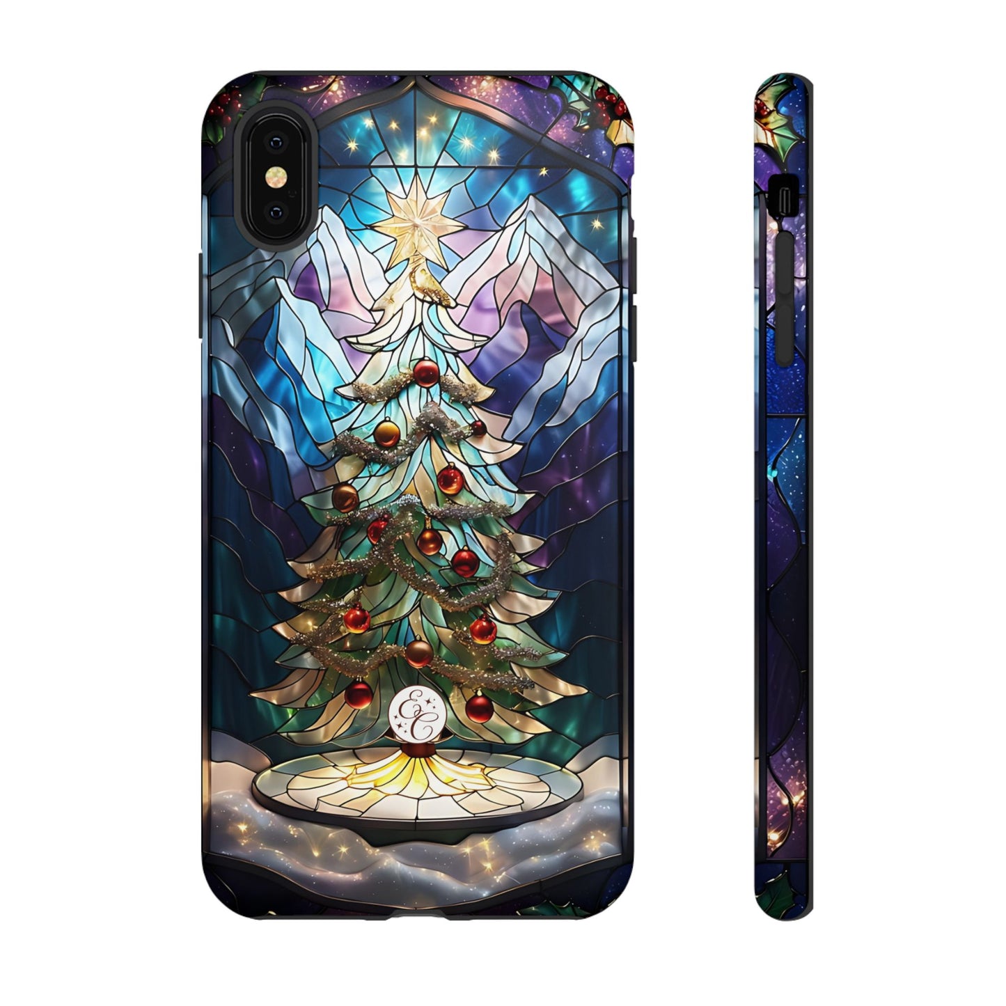 Christmas Tree Stained Glass Tough Phone Case