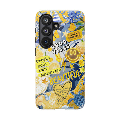 Yellow and Blue Collage Tough Phone Case