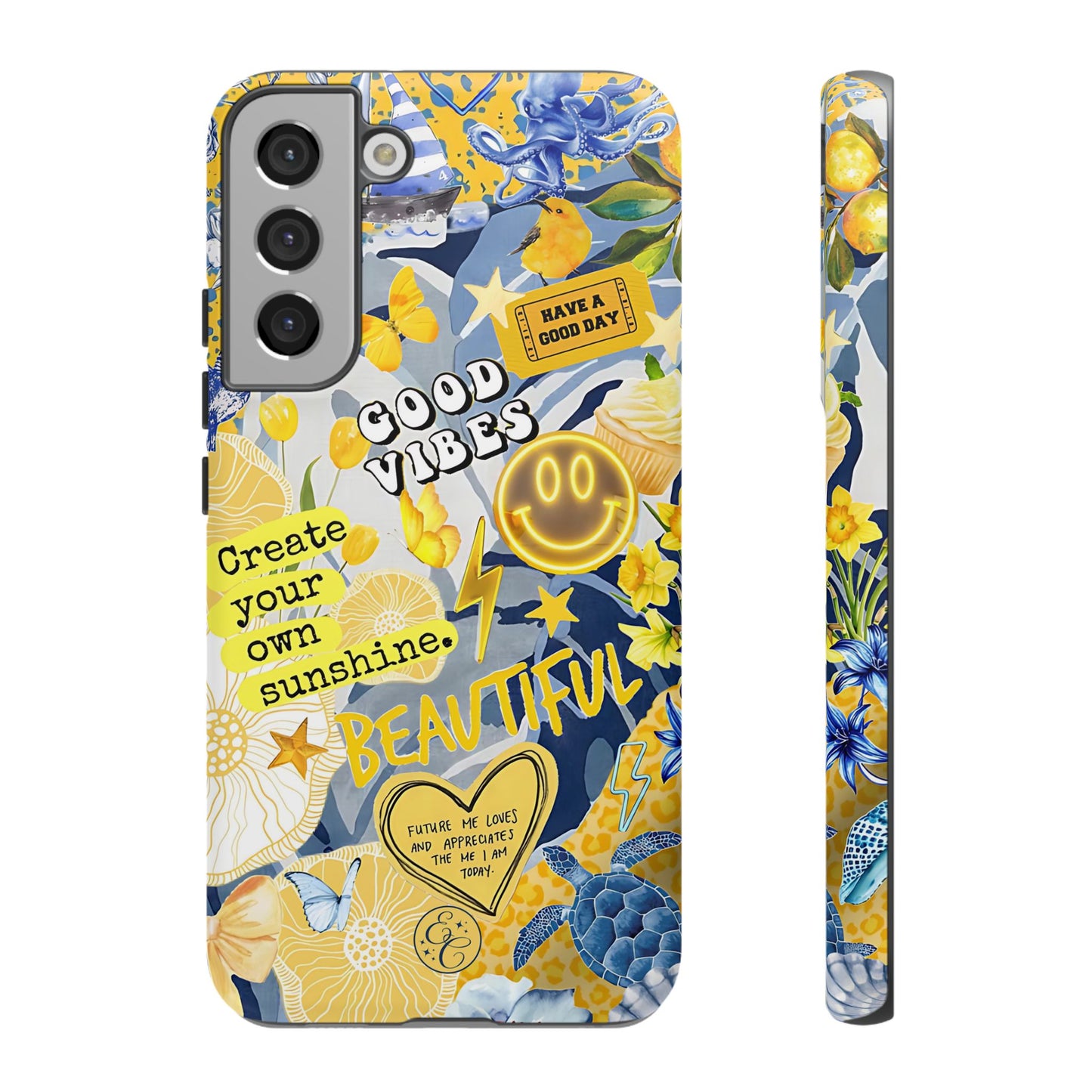 Yellow and Blue Collage Tough Phone Case