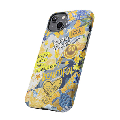 Yellow and Blue Collage Tough Phone Case