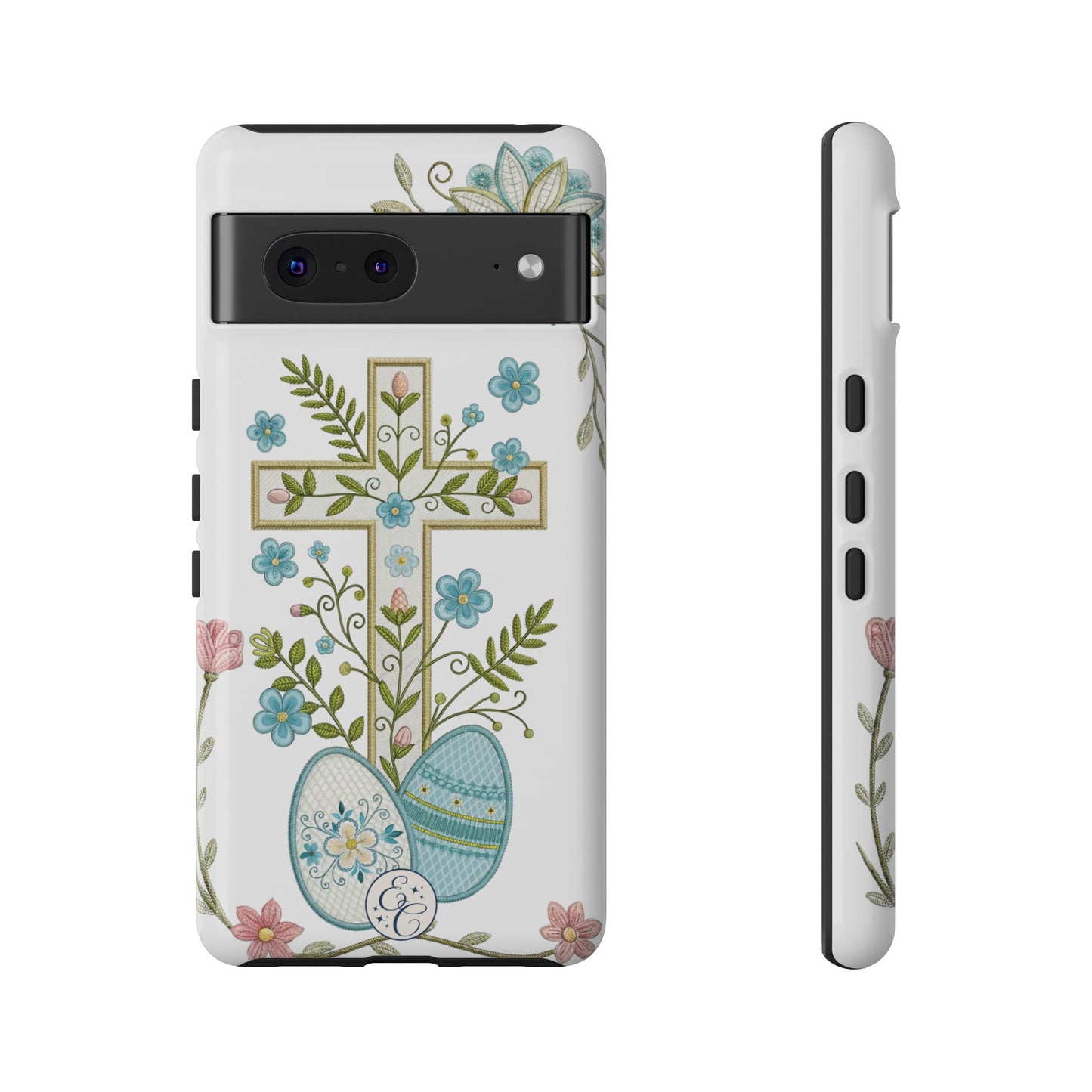 Vintage Easter Floral Cross Tough Phone Case
