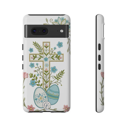 Vintage Easter Floral Cross Tough Phone Case