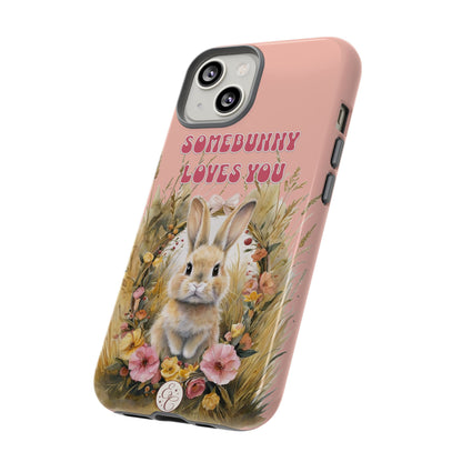 Somebunny Loves You Tough Phone Case - Peach