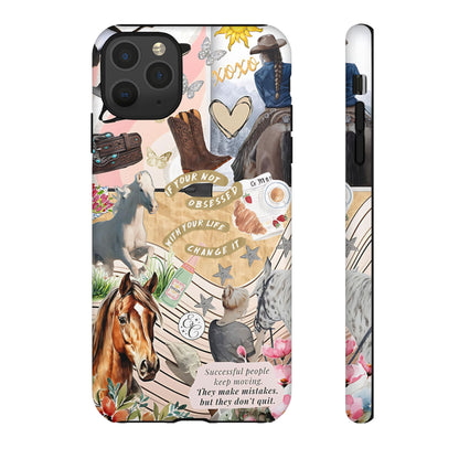 Equestrian Cowgirl Collage Tough Phone Case