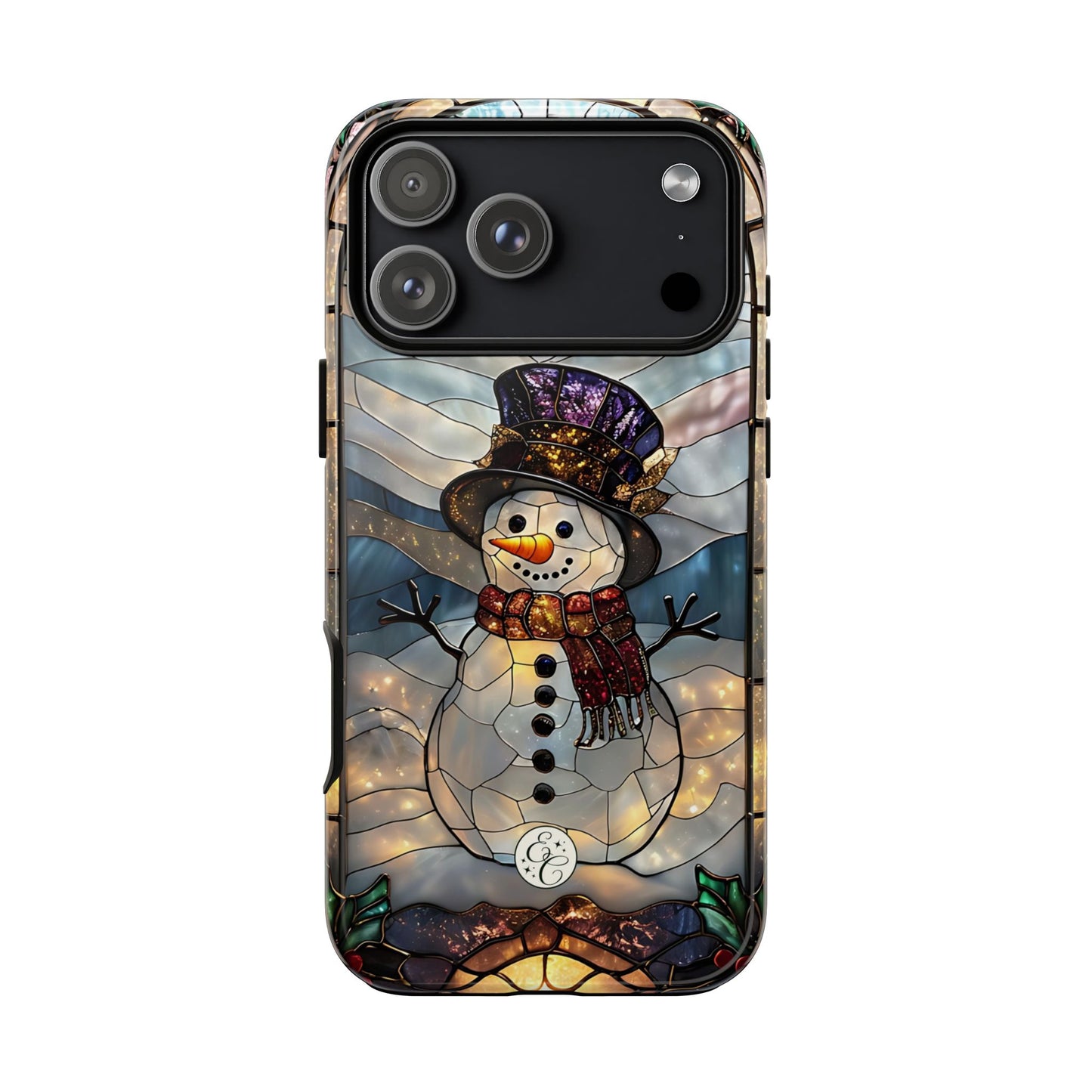 Snowman Stained Glass Tough Phone Case