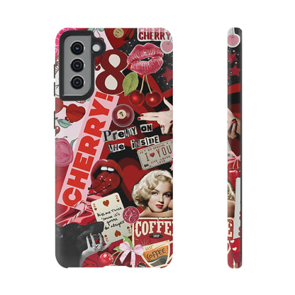 Cherry Theme Retro Collage Tough Phone Case