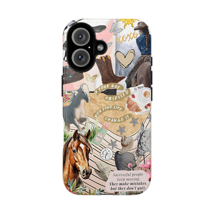 Equestrian Cowgirl Collage Tough Phone Case