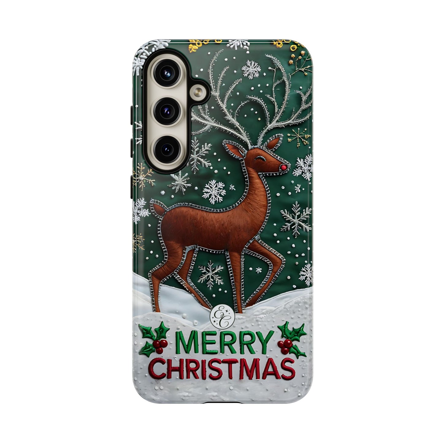 Merry Christmas Reindeer Tough Phone Case