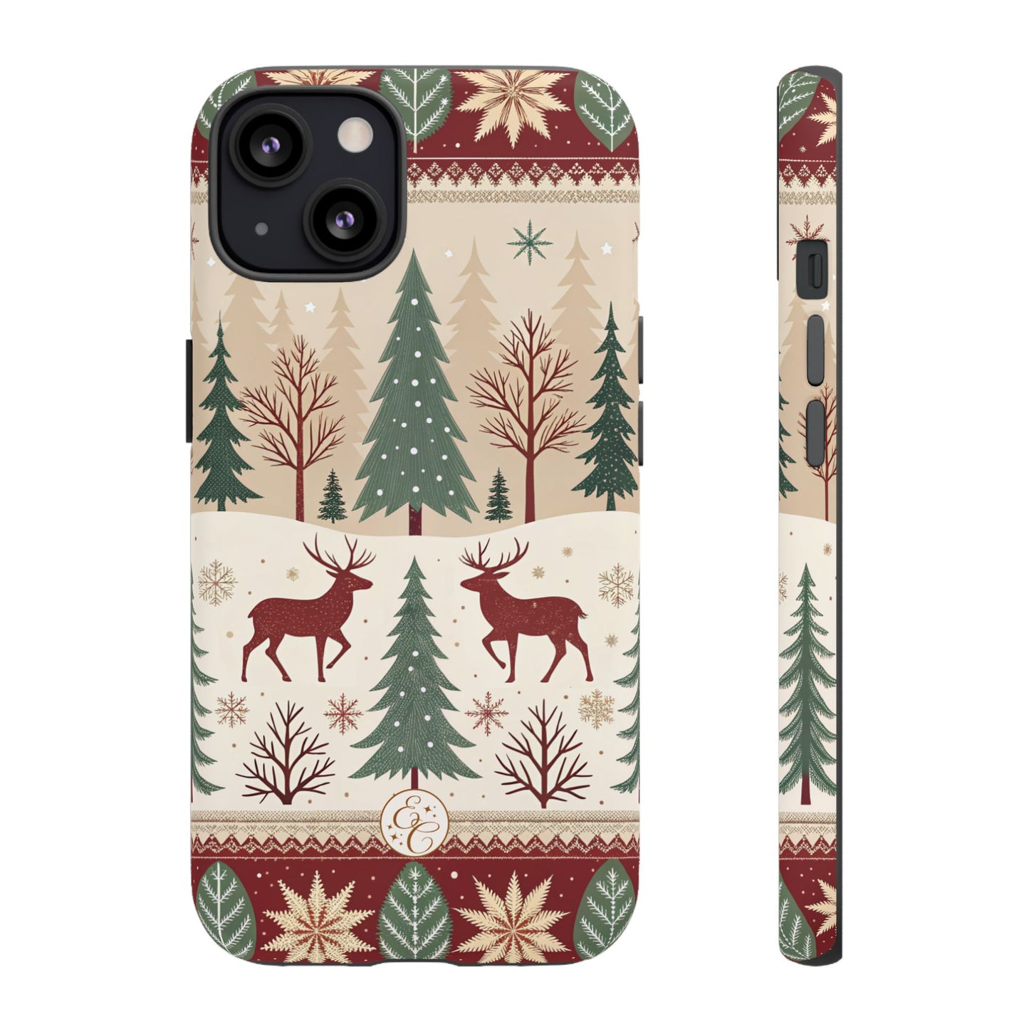 Vintage Christmas Reindeer Tough Phone Case