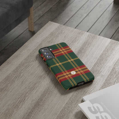 Green Red & Gold Plaid Tough Phone Case