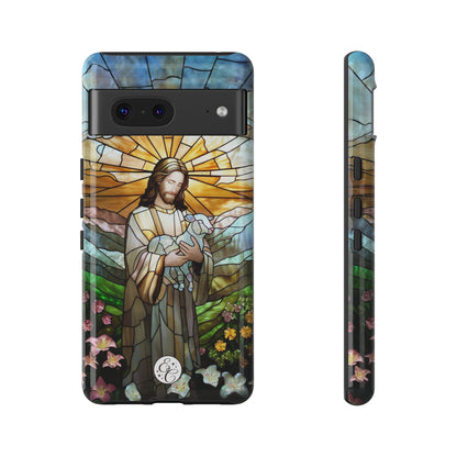 Jesus Holding a Lamb Stained Glass Tough Phone Case
