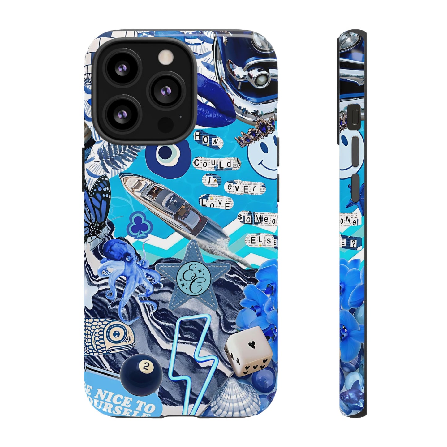 Eclectic Blue Collage Tough Phone Case